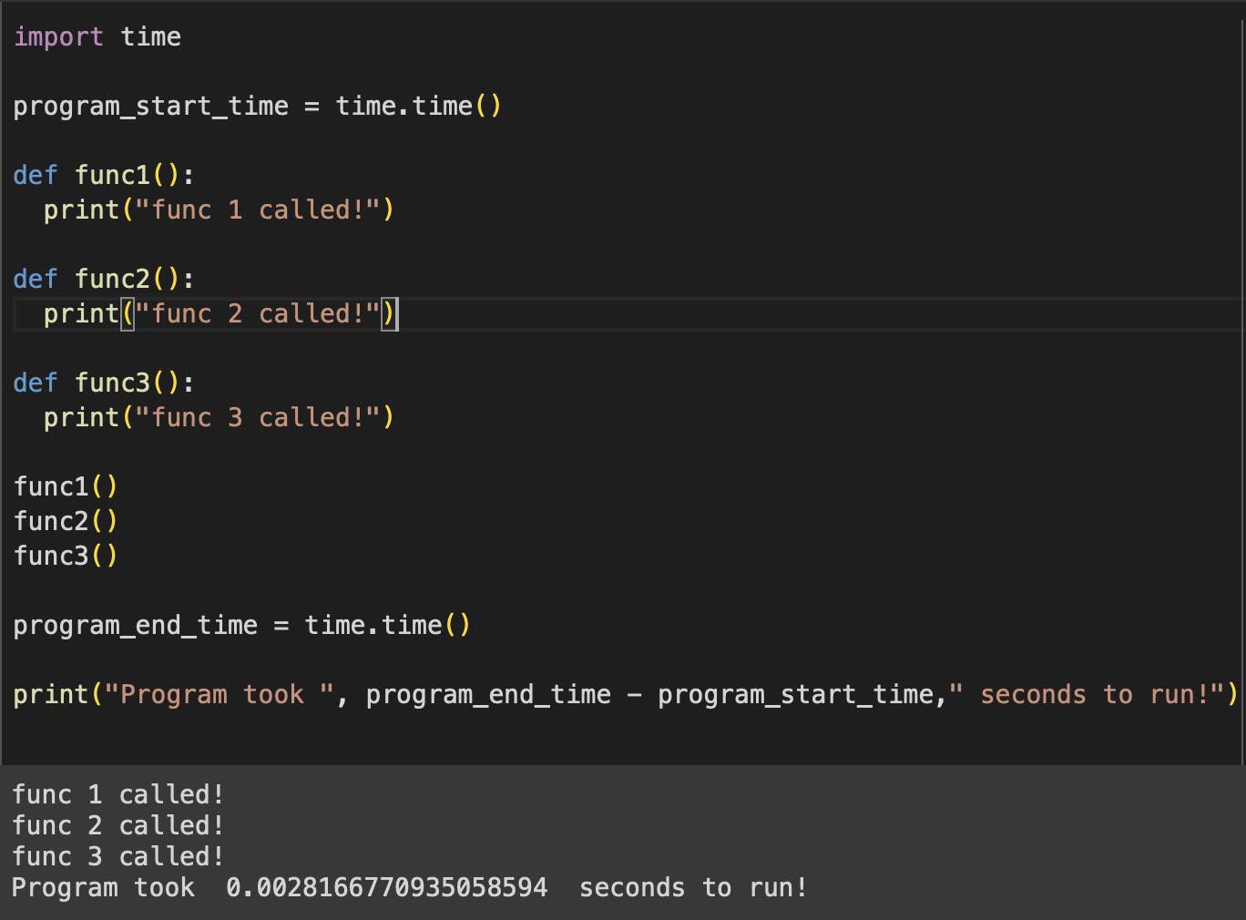 How to get the Execution Time of A Python Program